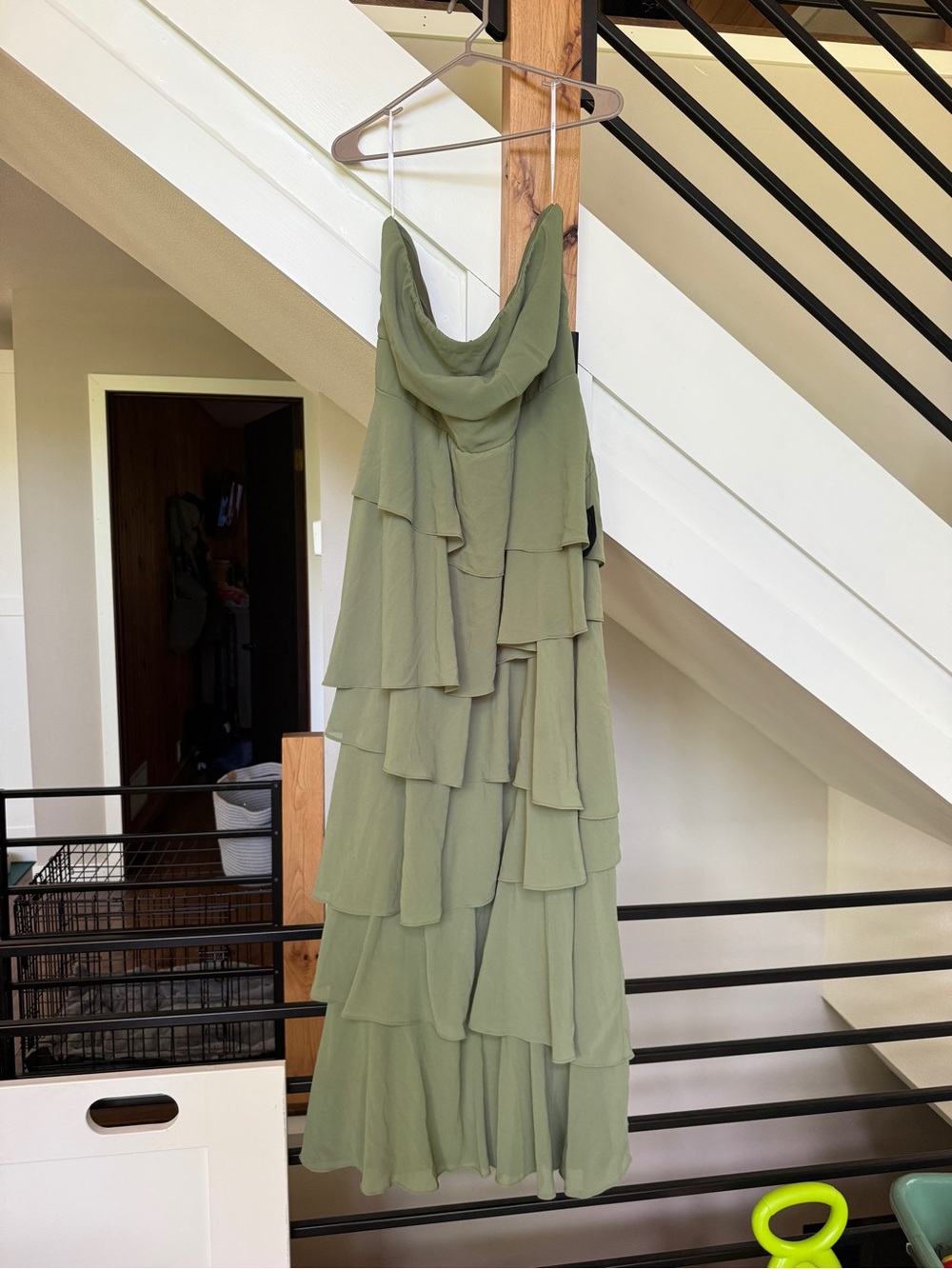 Lulu's Olive Green Tiered Ruffle Maxi Dress